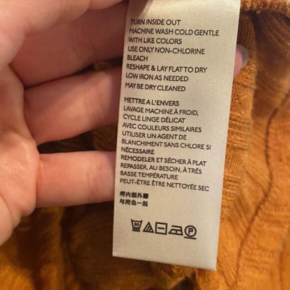 NWOT Anthropologie Maeve Rafaela Hacci Surplice Cable Knit Pumpkin Orange Top - Picture 8 of 11